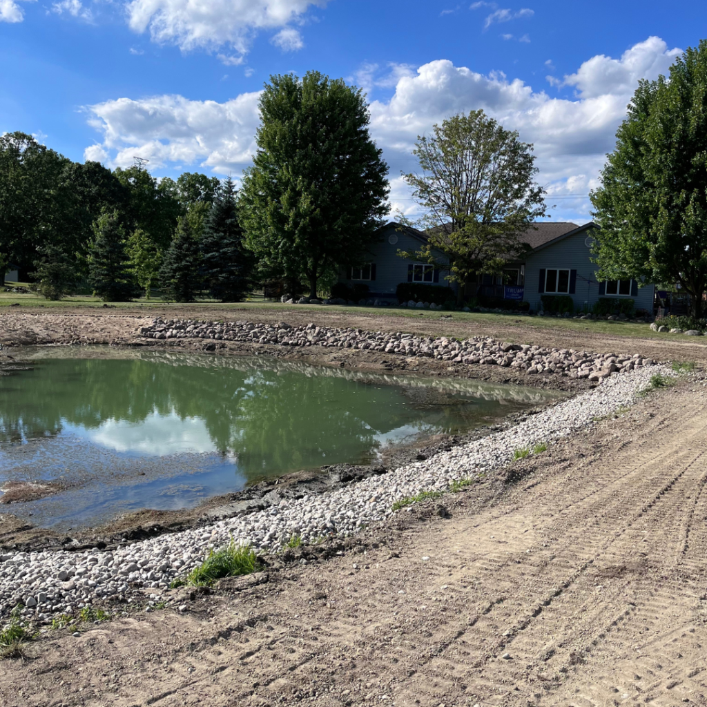 landscape rock installation